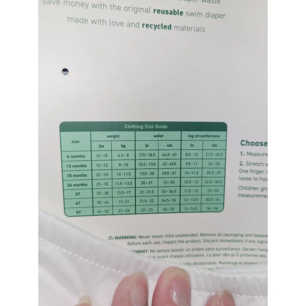 Baby Green Sprouts White Eco Pull-Up Swim Diaper One Size